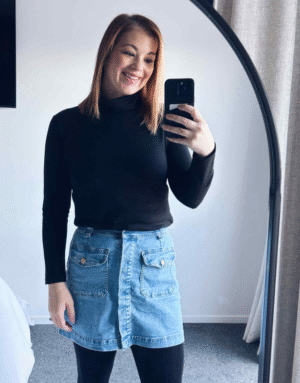 Merino polo neck top