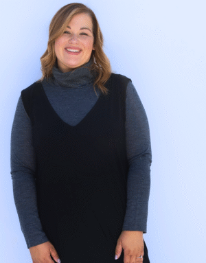 Merino polo neck skivvy top Women's