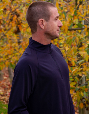 Men's merino 1/1 zip top