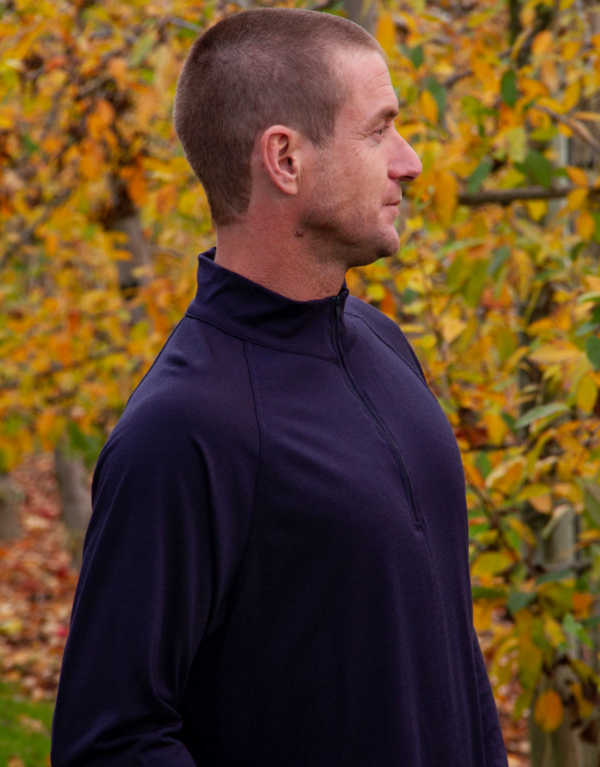 Men's merino 1/1 zip top