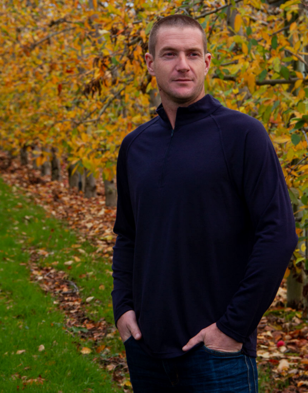 Men's merino 1/1 zip top