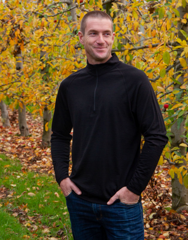 Men's merino 1/1 zip top