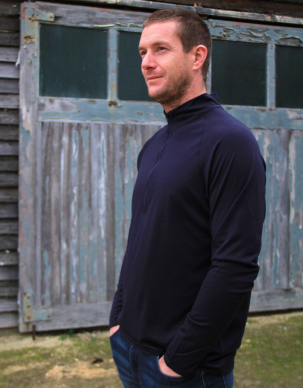 Men's merino 1/1 zip top