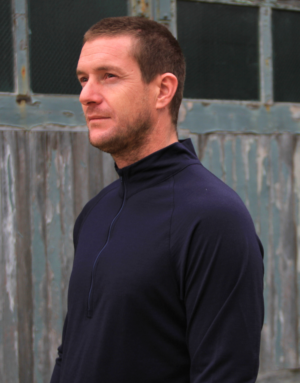 Men's merino 1/1 zip top