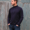 Men's merino 1/1 zip top