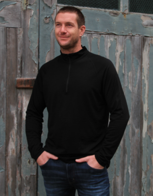 Men's merino 1/1 zip top