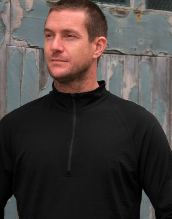 Men's merino 1/1 zip top