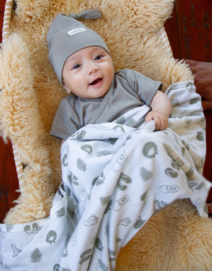 merino baby blanket kiwiana print